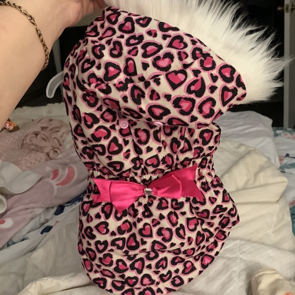 simplydog Other - Pink cheetah heart print dog (or cat) winter/warming vest for chilly nights 🥶